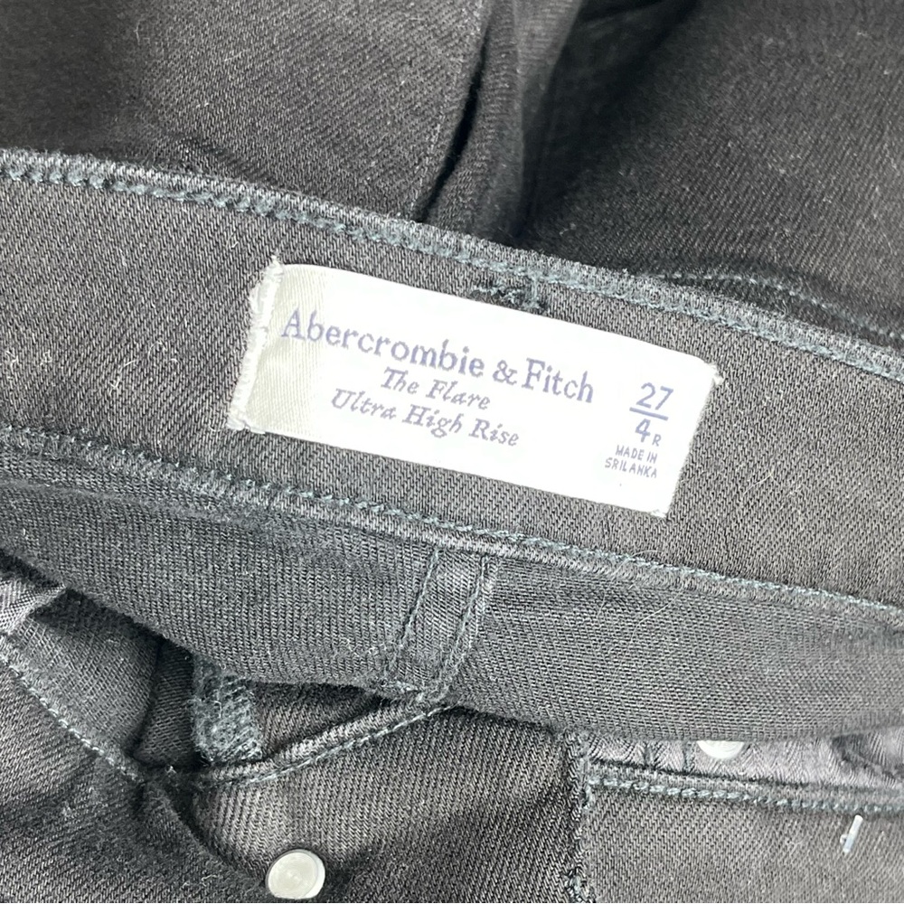Abercrombie & Fitch Black Flare Ultra High Rise Jeans - Picture 6 of 8